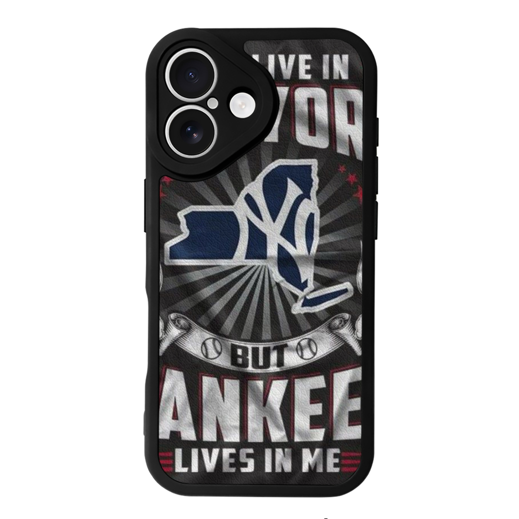 New York Yankees 320 IPhone 16 Silicone Leather Case – UV Print, Lambskin Texture – Perfect Fit, Wireless Charging Compatible, Scratch Resistant, Precise Cutouts – Stylish Protection For IPhone 16